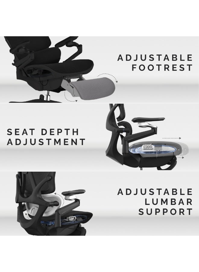 Sky Land Skyland  Electric  Office Chair- High-Back Mesh Design, 8D Armrests, Adjustable Lumbar Support & Footrest, One-Touch Zero Gravity Recline Technology - Executive Comfort for Long Work Hours - Image 5